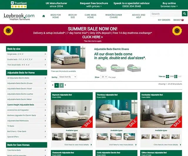 Screenshot of laybrook.com website