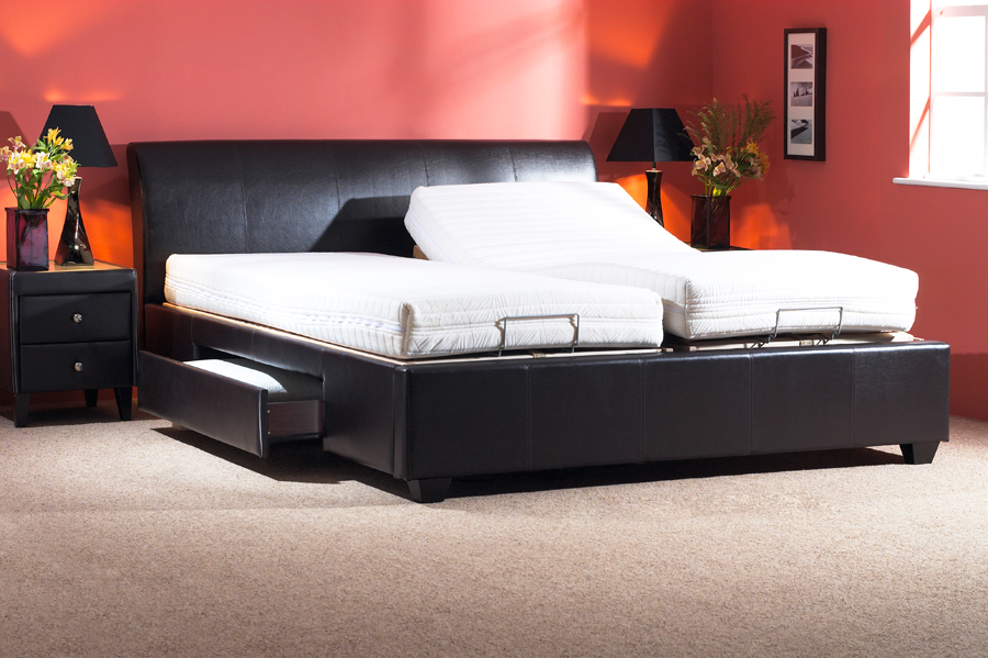 adjustable beds leather