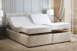 Adjustable twin bed with headboards