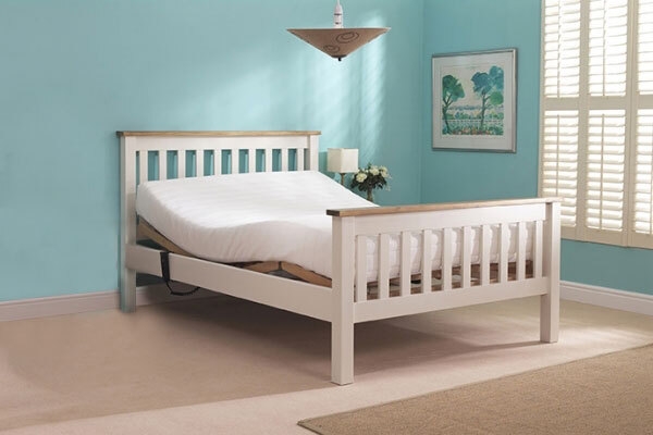 White Huntley Double Adjustable Bed